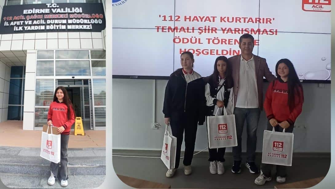 Edirne 112 Acil Çağrı Merkezi Müdürlüğü'nün düzenlediği ortaokullar arası
